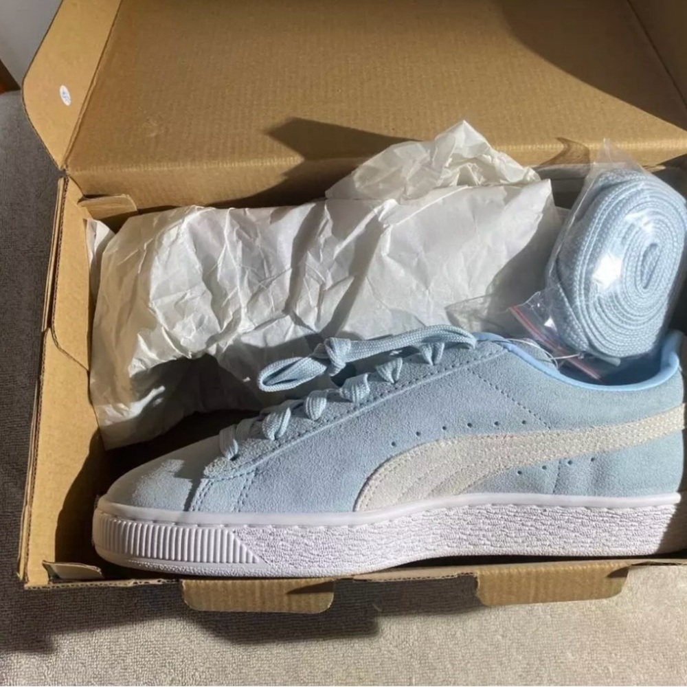 Women’s Puma XXl Vintage Style Suede Sneakers 8.5 hip retro color 'cool blue'